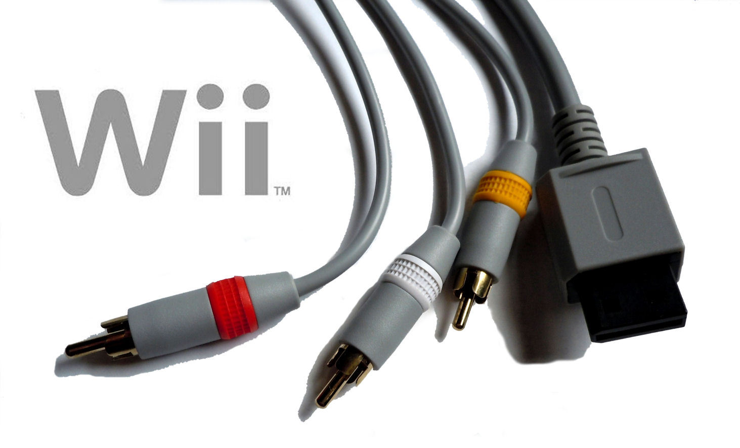 Wii STANDARD AV Cable - Composite Gold Plated RCA Cord Nintendo Wii-U US Seller!