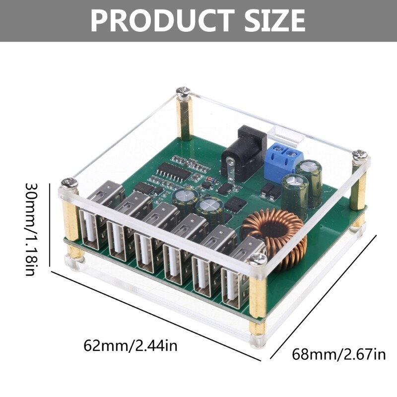 DCBuck Power Voltages Converter Module 6USB Output For Electronics Projects