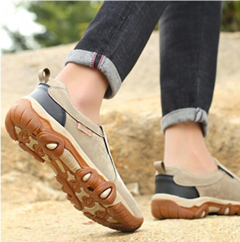 Men's Outdoor Waterproof Hiking Shoes Low Top Orthopedic Sneaker Arch Support