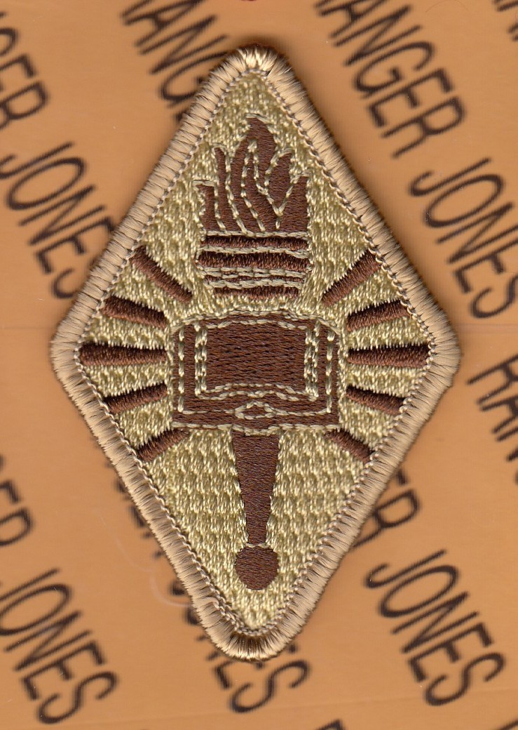 US Army Chaplain Center & School ~3" Desert DCU patch m/e