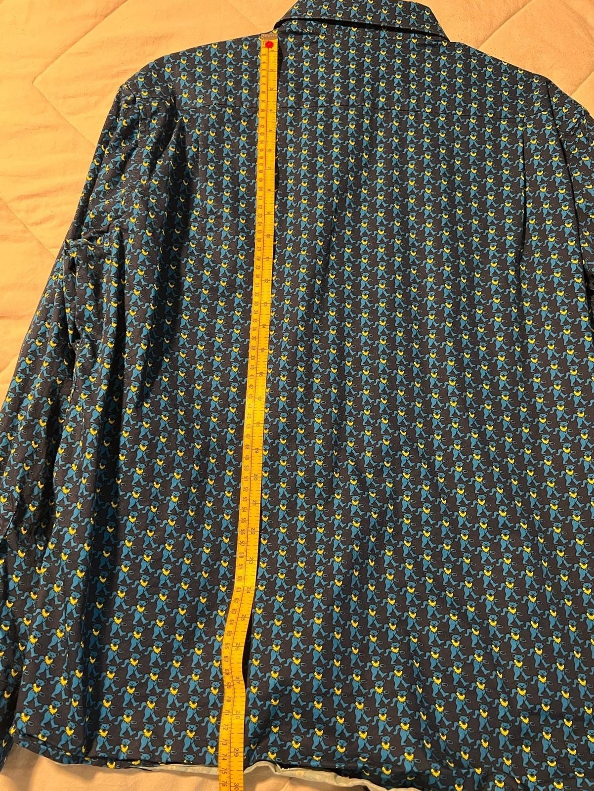 Section 119 x Grateful Dead Blue Dancing Bear Knit Button Down Shirt XXL