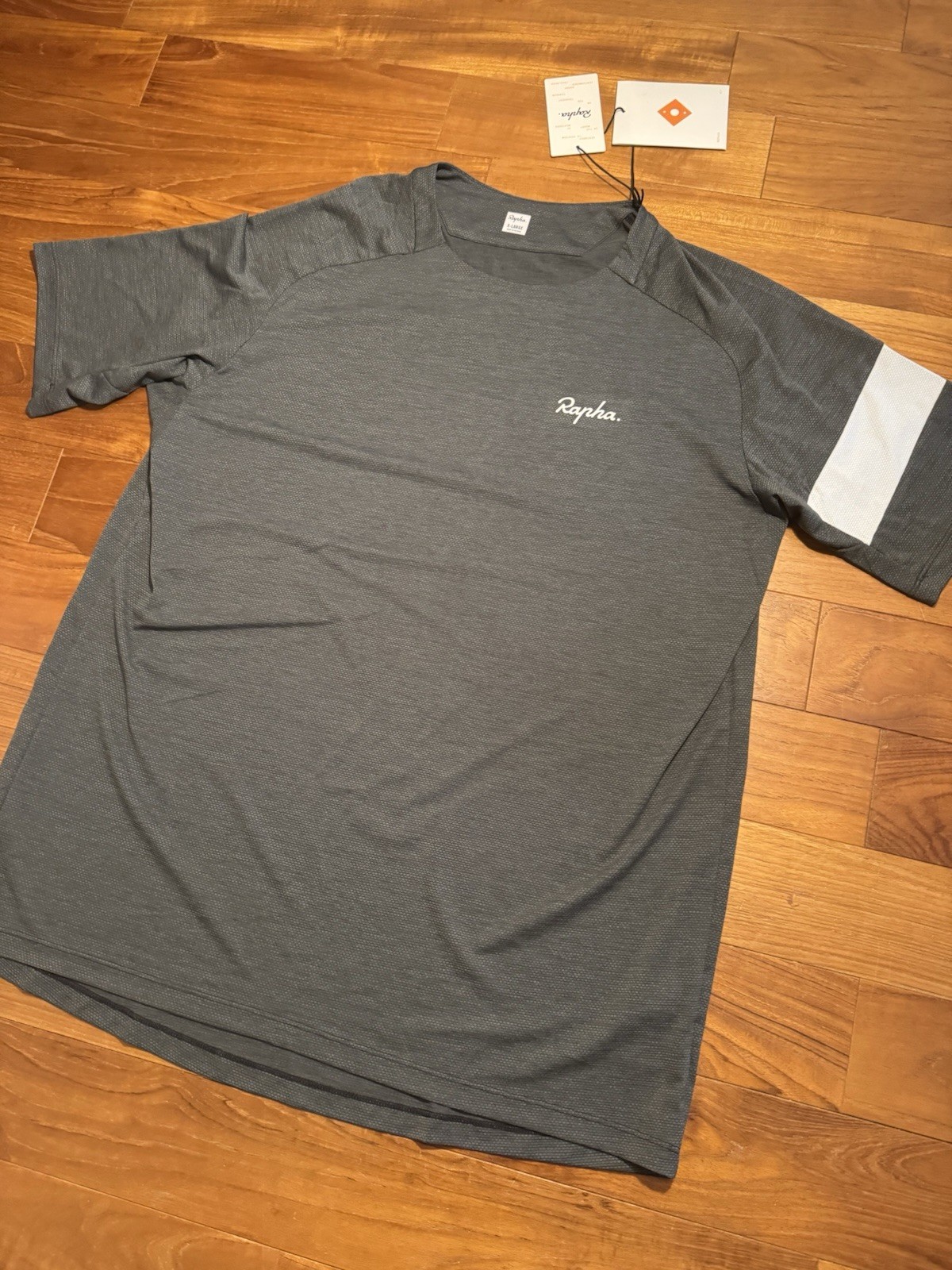 RAPHA MEN'S TRAIL TECHNICAL T-SHIRT Dark Grey/Light Grey Size XL