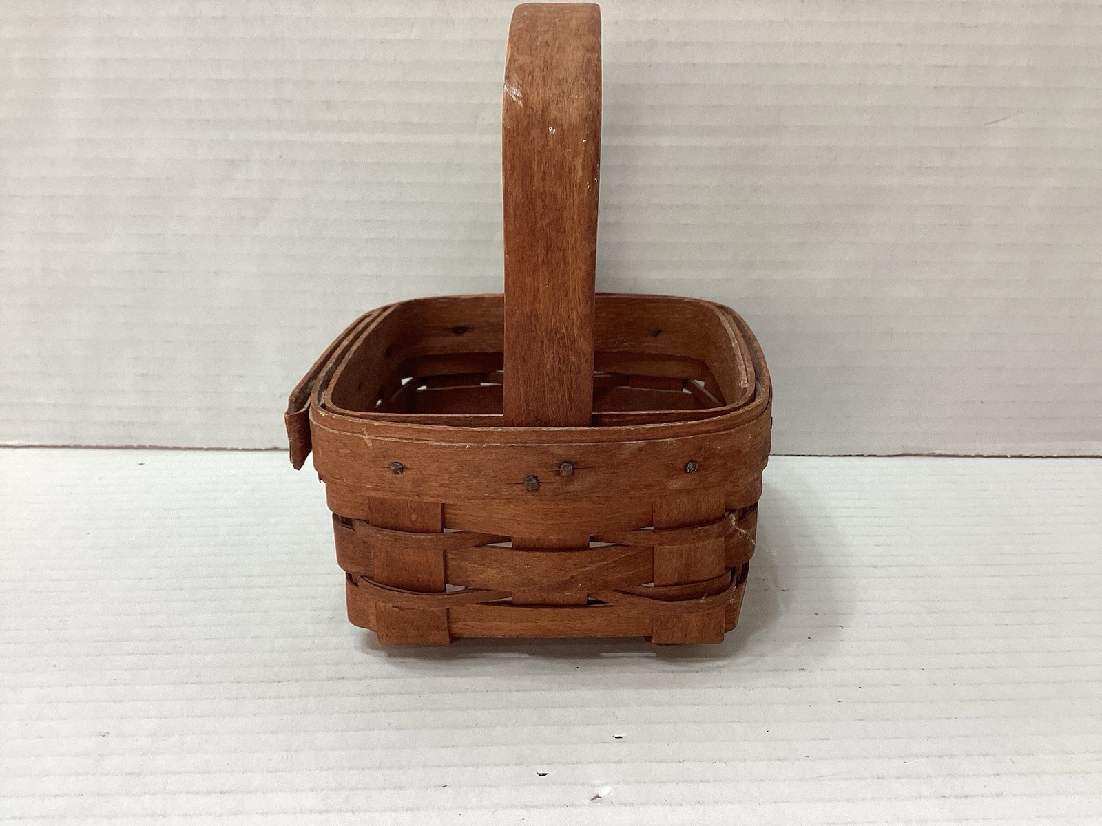 Vintage Longaberger Preowned 1991 Small Square Single Handle Basket