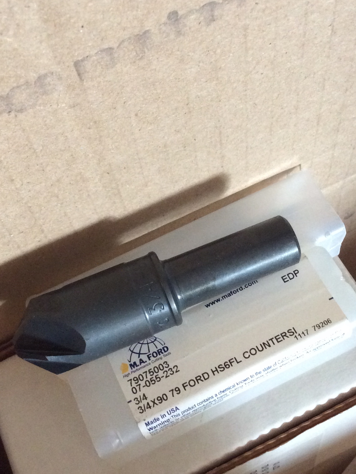 M.A. FORD EDP Countersink 3/4 X 90 6 Flute 79075003 New