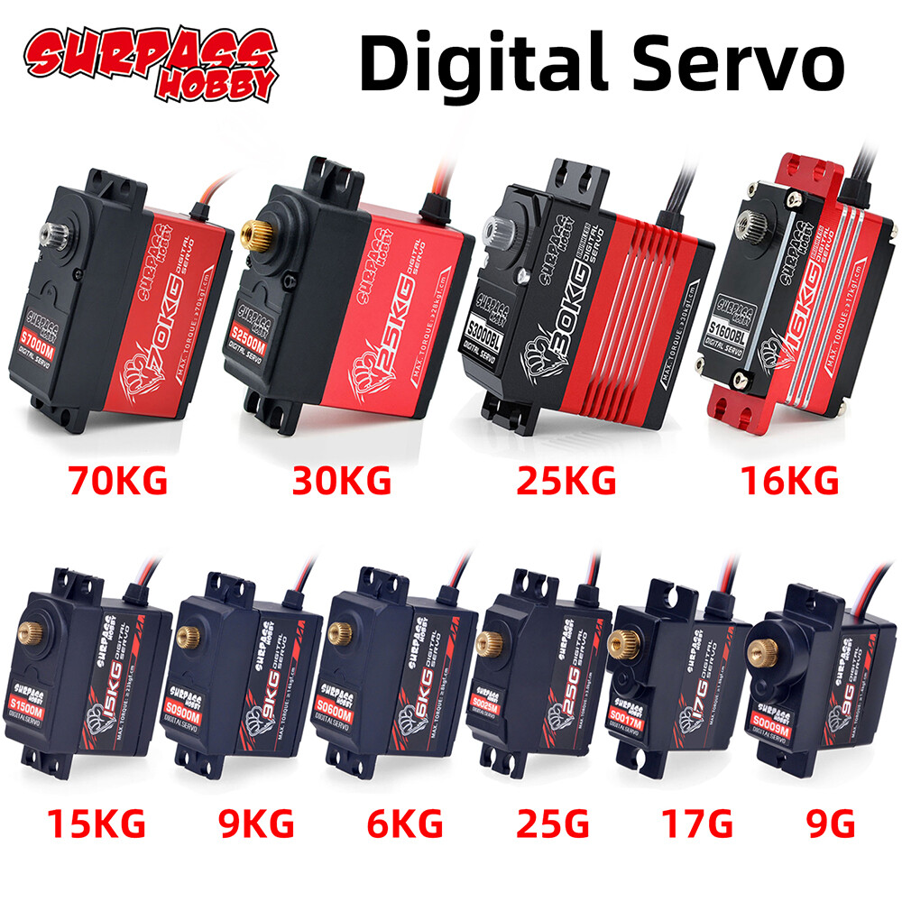 Surpass Hobby Digital Servo 25g 6kg 25kg 30kg 70kg for 1/10 1/8 1/5 RC Car Boat