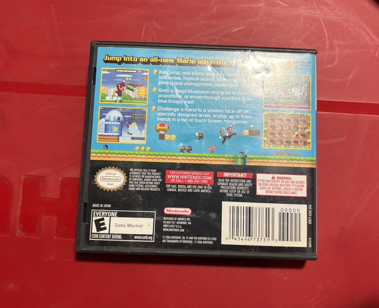 New Super Mario Bros Nintendo DS AUTHENTIC REPLACEMENT CASE ONLY