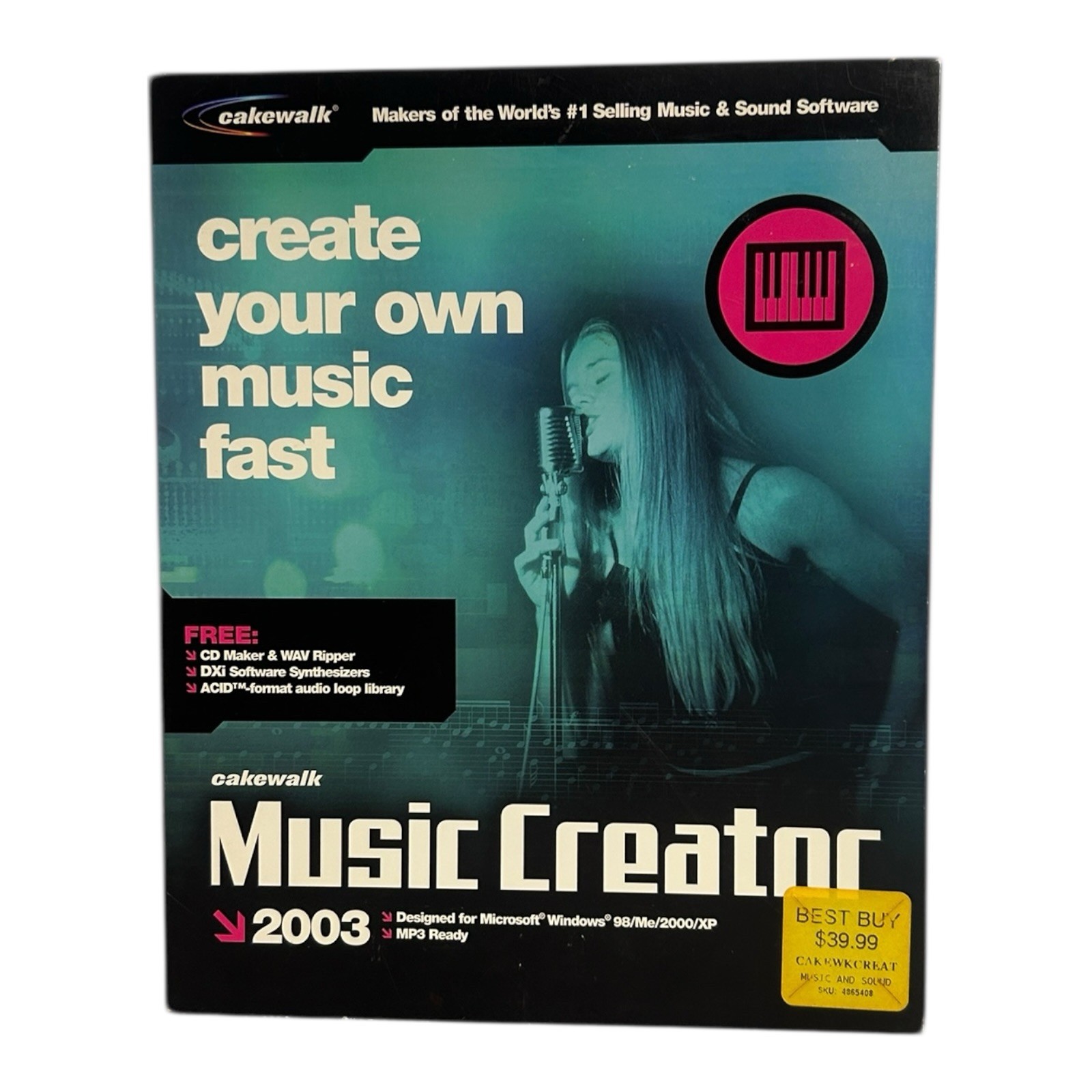 Vintage Cakewalk Music Creator PC Software CD w Serial Manual