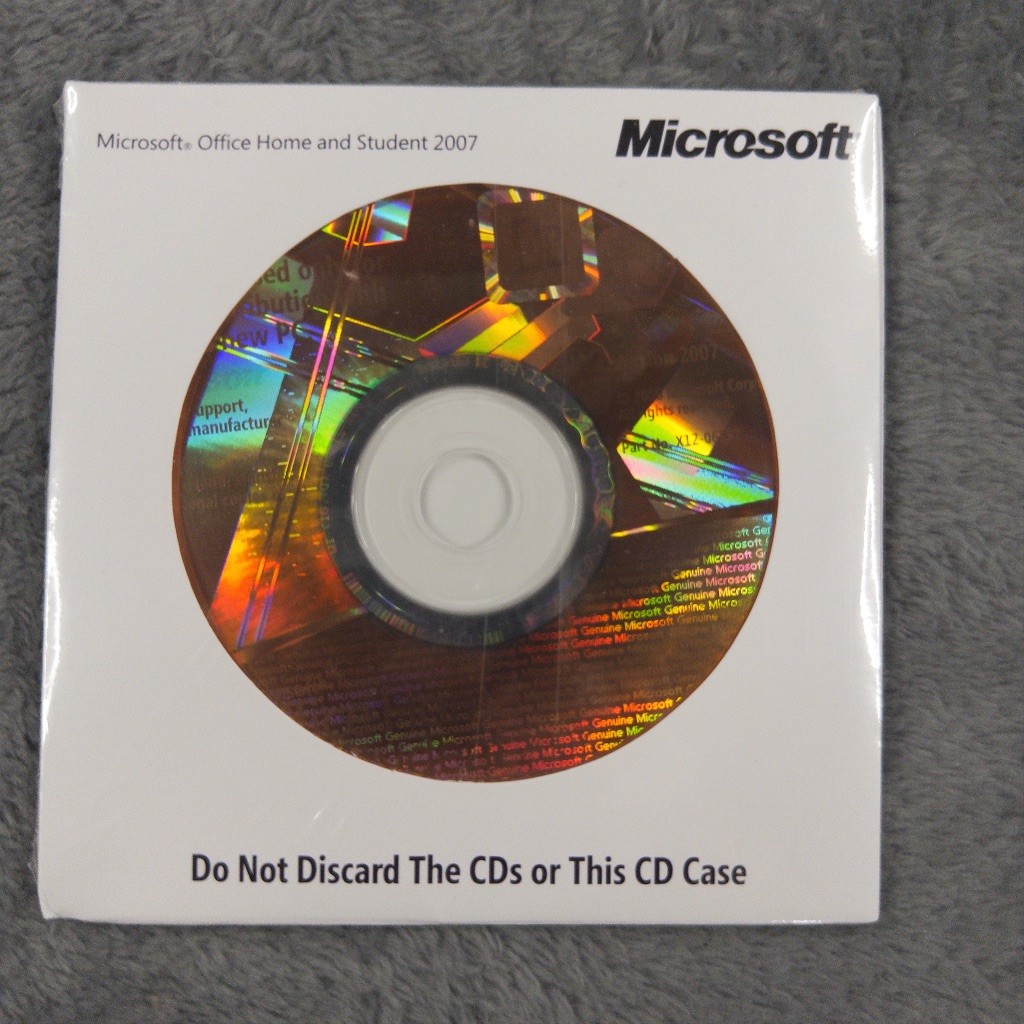Microsoft Office Home and Student 2007 Install CD Disc in Sleeve Genuine