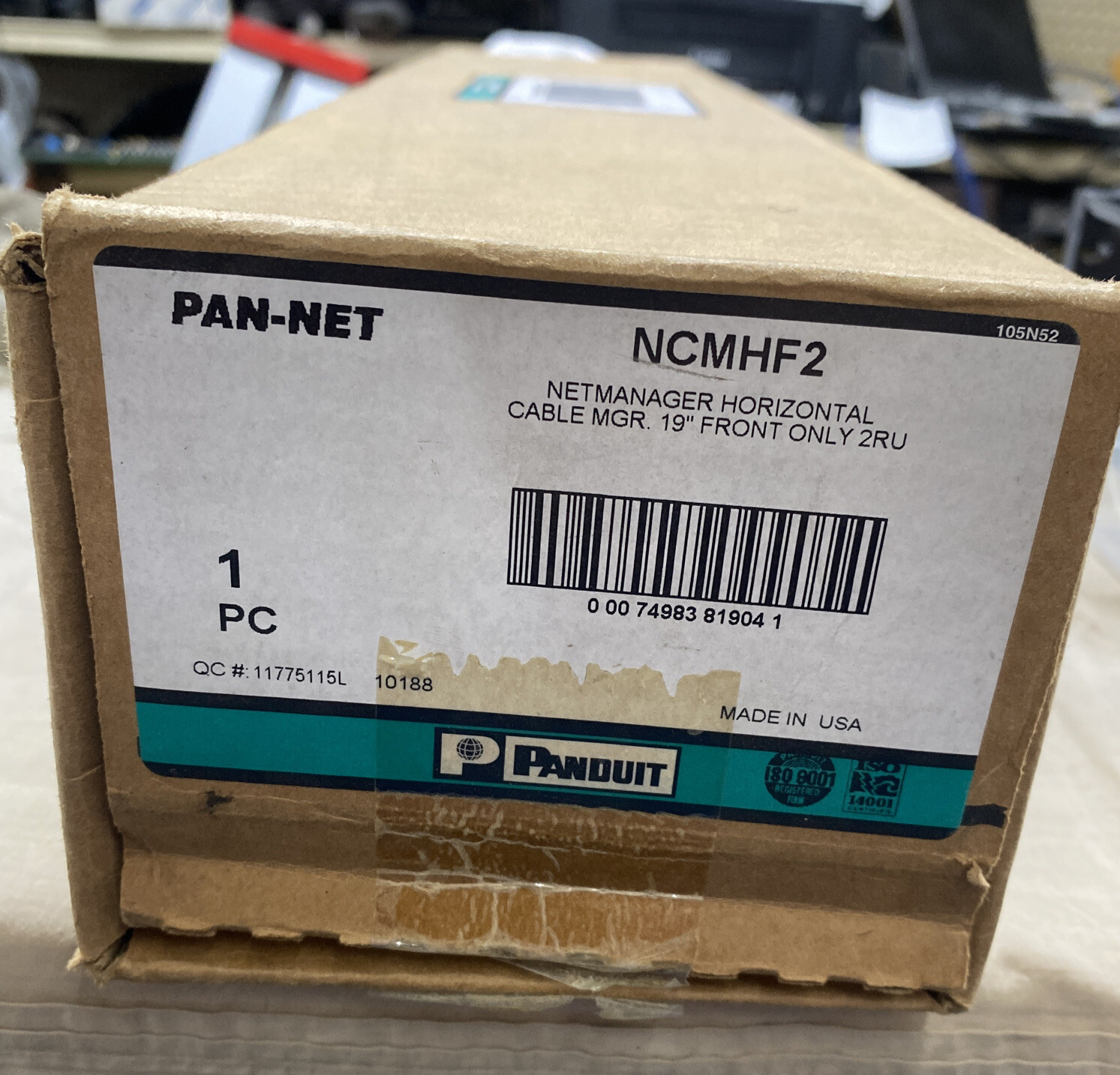 PANDUIT PAN-NET NCMHF2 NETMANAGER HORIZONTAL CABLE MGR,19"