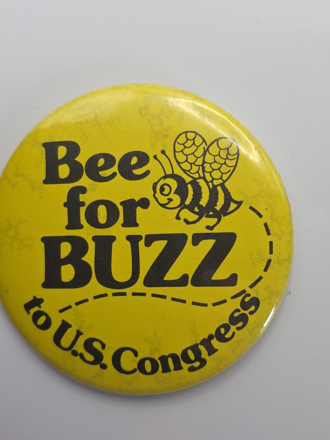 Bee for Buzz to U.S. Congress Button Pinback Pin
