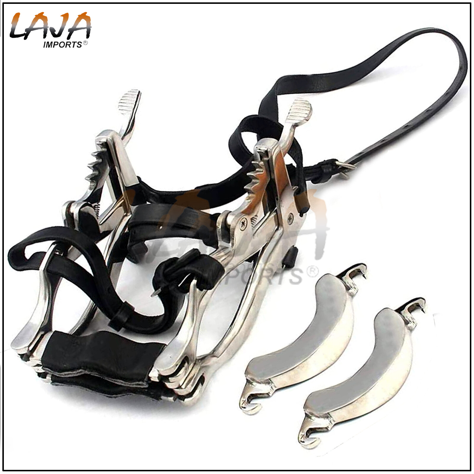 McPherson Full Mouth Speculum Equine Horse Speculum Leather Stainless Steel