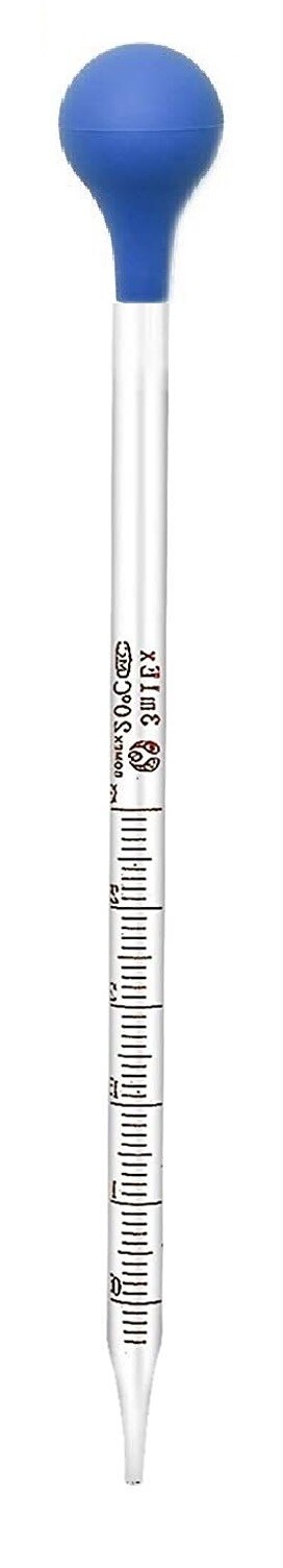 3ml Glass Graduated Dropper Pipettes Lab Dropper with Red Rubber Cap and Scale