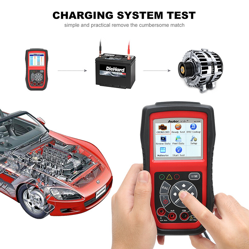 Autel AutoLink AL539B Battery Electrical Circuit Tester OBD2 Code Reader Scanner