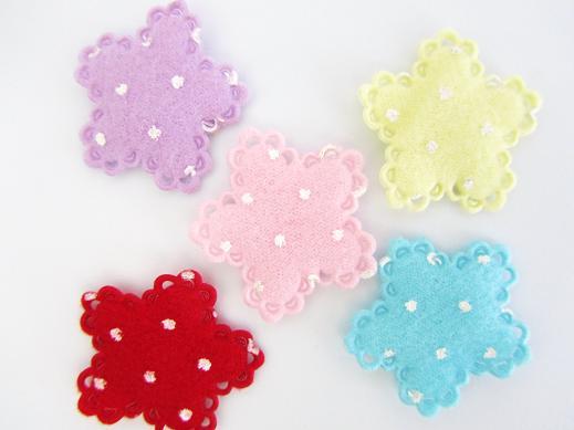 100 Felt Polka Dots Star 1.25" Applique/quilting/trim/craft/padded/bow/baby L83