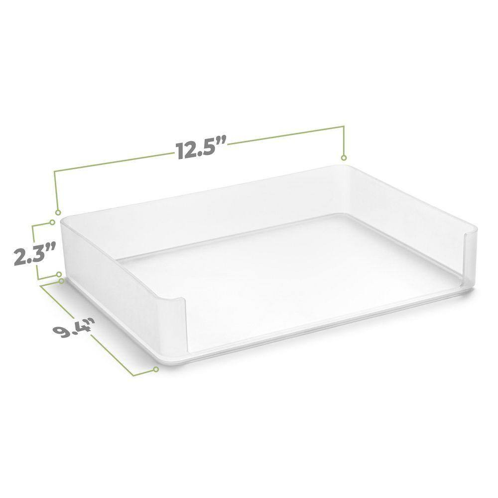 Paper Organizer, Clear 12.5 In. X 2.3 In. Plastic Desk Accessory, Stackable Lett