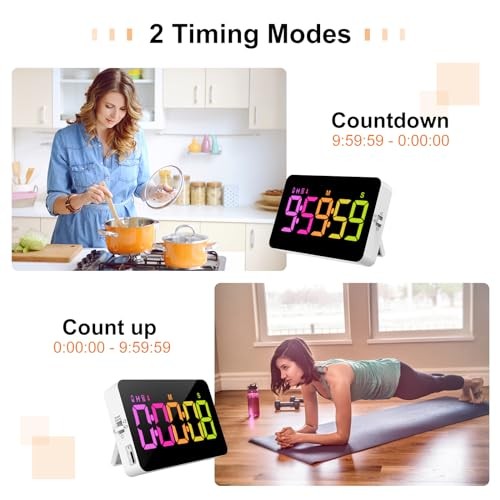 Kitchen Digital Timer, Count Down Up, Rechargeable, Vibration Mode .Rgb