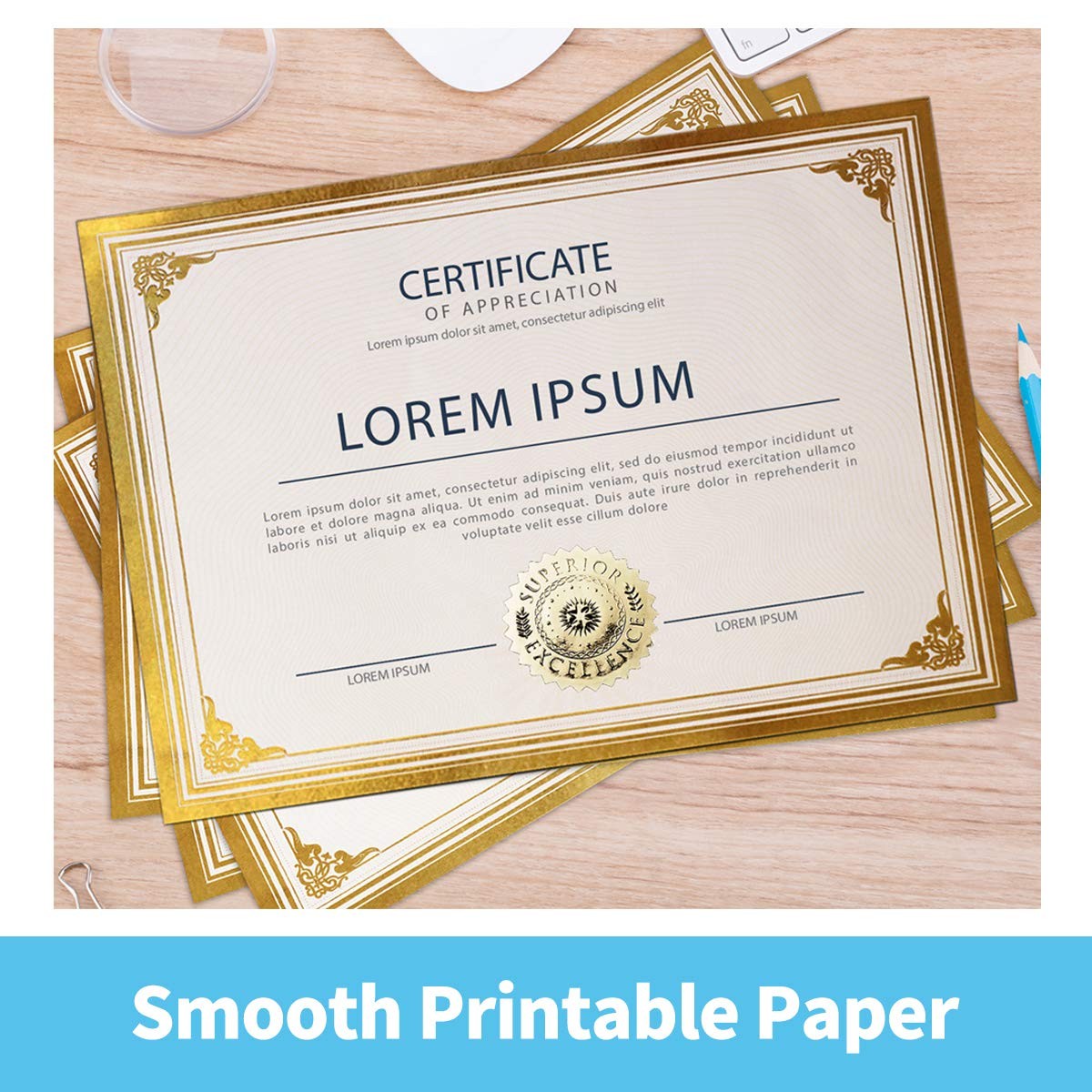 SUNEE 75pcs Certificate Kit, Includes 25pcs Black Certificate Holders & 25pcs...
