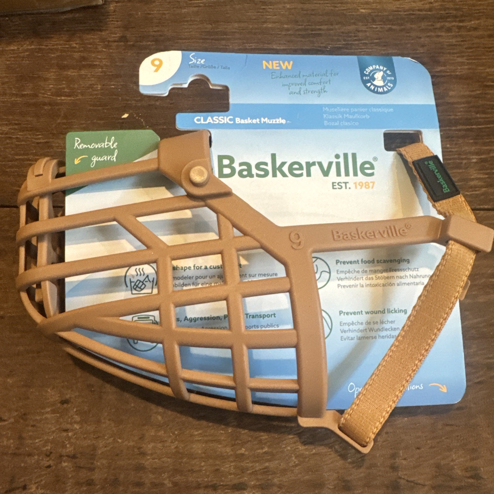 Baskerville Classic Lightweight Basket Muzzle Dog Behaviour Training Size 9 NEW