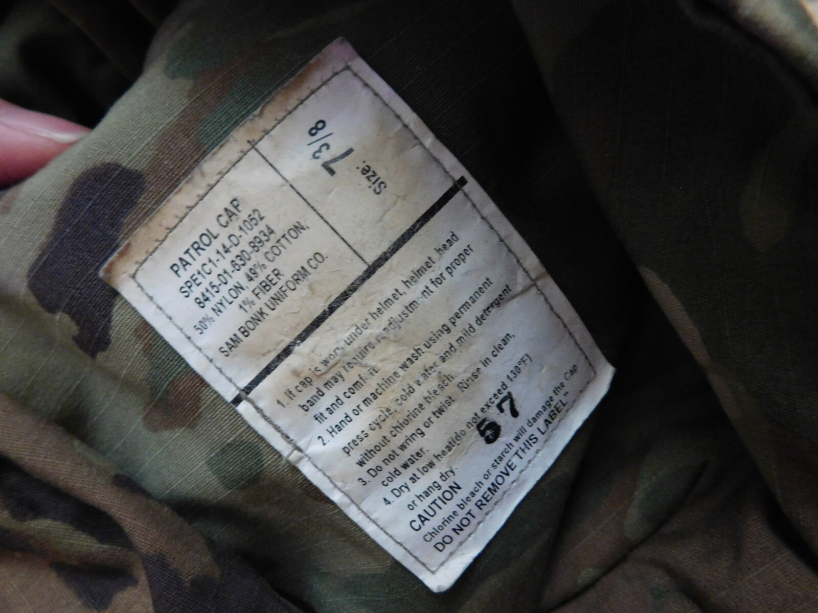 US ARMY MULTICAM PATROL CAP SIZE 7 3/8