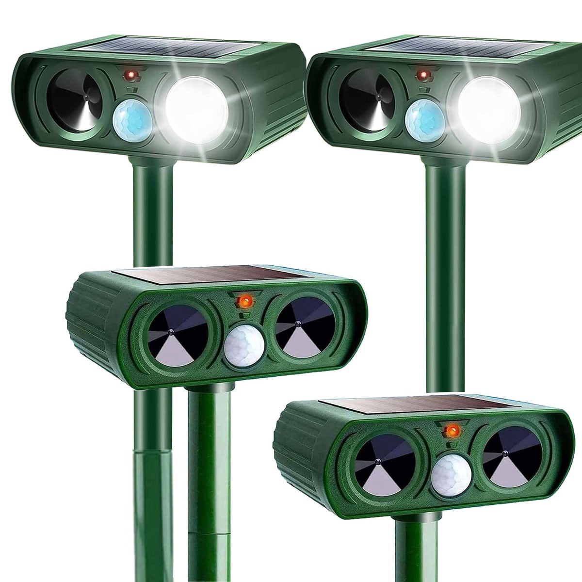 4 Set Solar Ultrasonic Animal Repellent Dog Skunk Deer Raccoon for Garden Yard