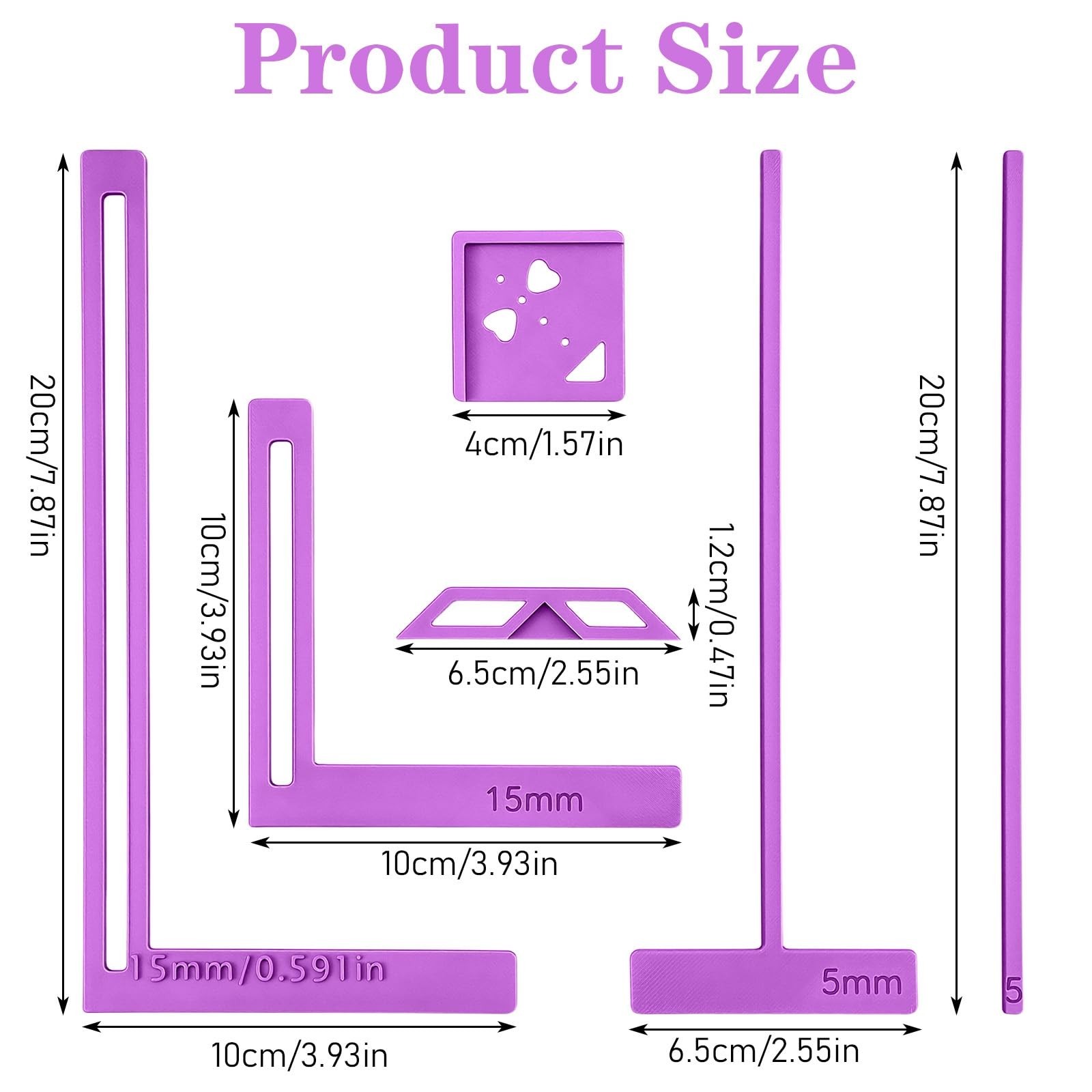 DOPENSPI 6 Pcs Bookbinding Tool Kit, Plastic Ruler Template Set | Scrapbookin...