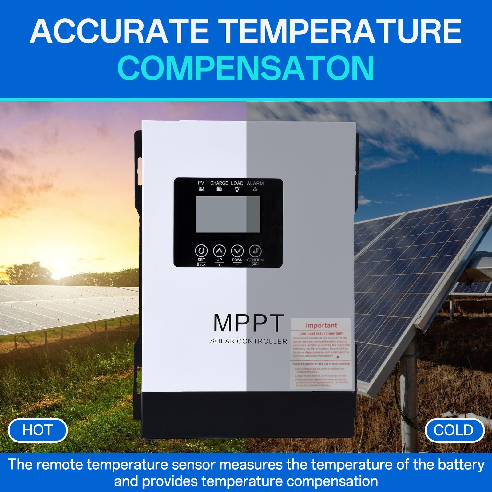 120A MPPT Solar Charge Controller 12V 24V 36V 48V 60V 72V 84V 96V Battery System