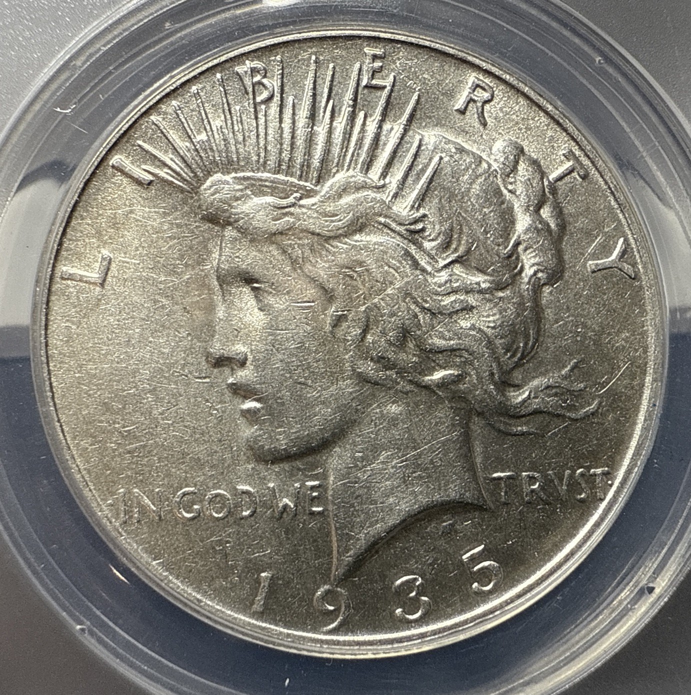 1935-S Peace Silver Dollar AU55 ANACS - Tougher Date! 1935 S