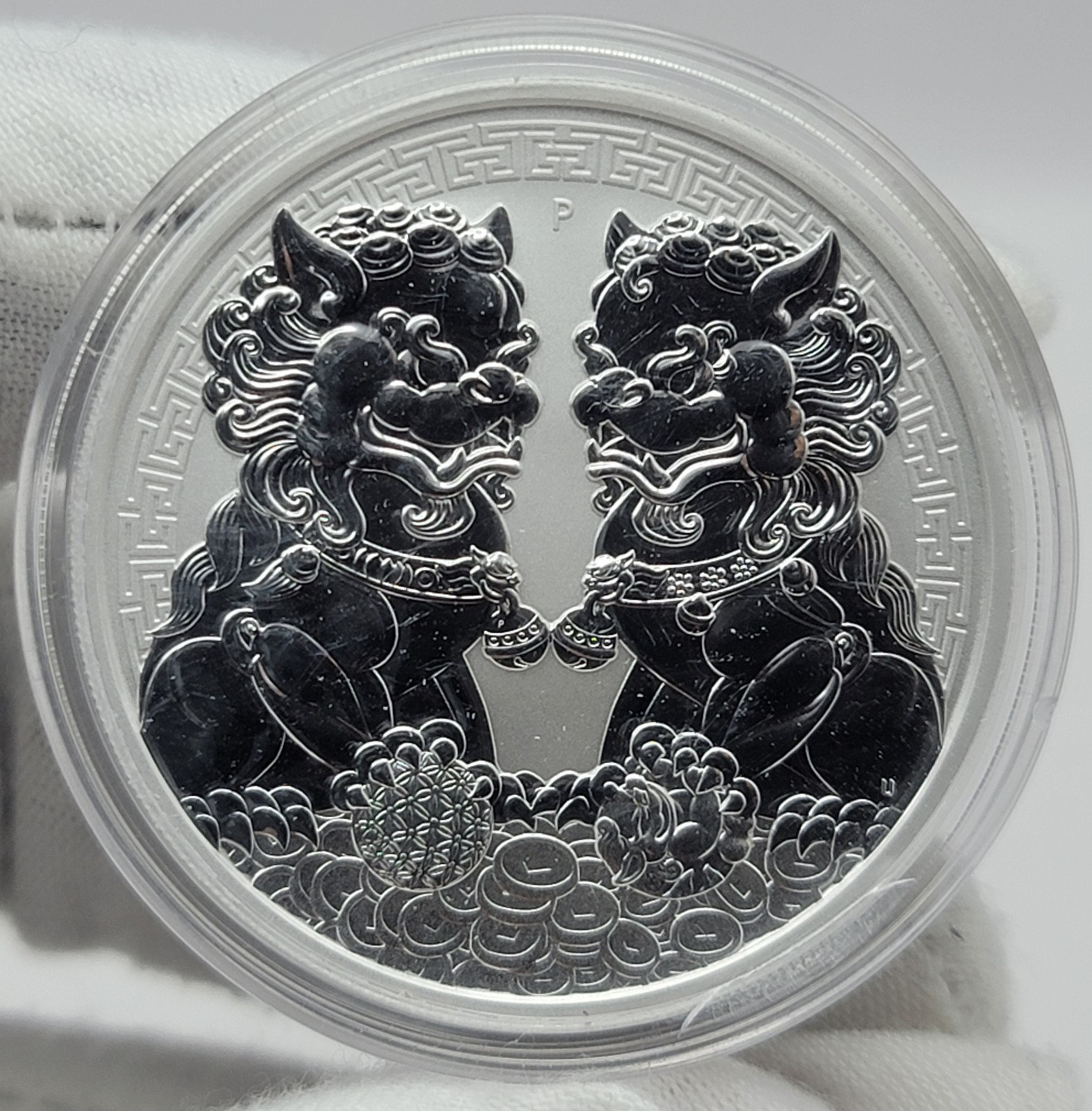2020 Australian Double Pixiu 1 oz .9999 Fine Silver Coin Guardian Lions