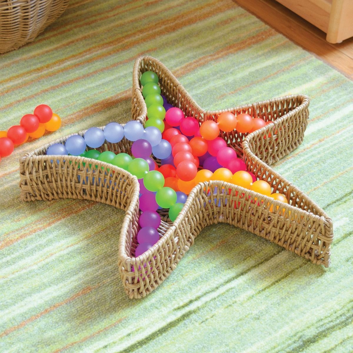 Kaplan Early Learning Starfish Washable Wicker Basket