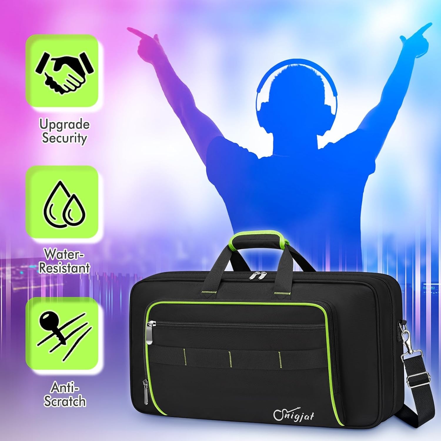 DJ Controller Case for DDJ FLX4/ DJ 400/ DDJ REV1, Padded DJ Controller Bag with