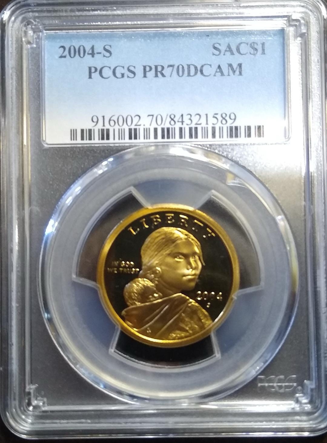 2004 S Sacagawea U.S. Dollar Proof, Shoshone / Eagle $1, Graded PCGS PR70 DCAM