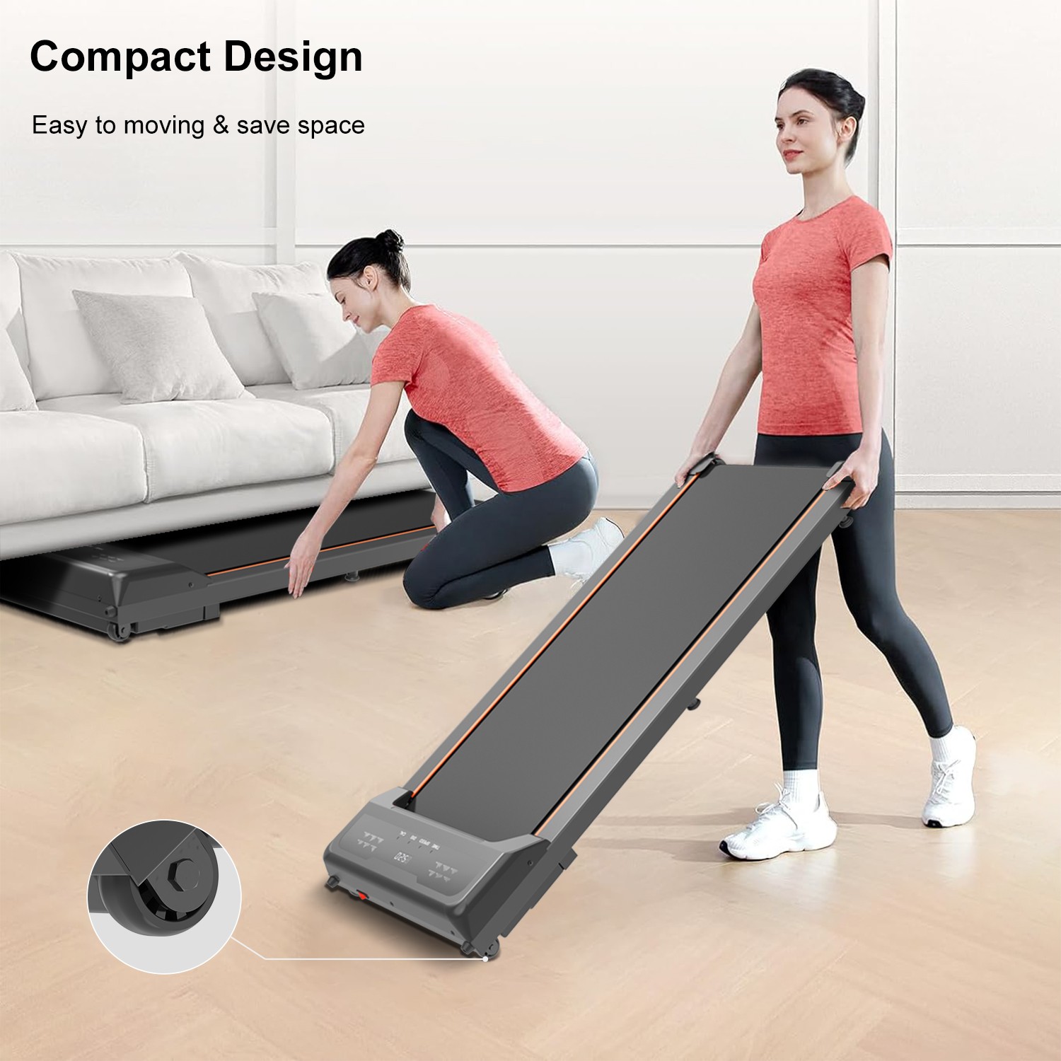 Walking Pad Under Desk Treadmill LED Display Remote Control Portable Treadmill