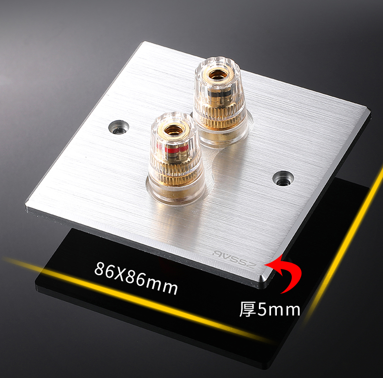 1Pcs 86 type fever wall plug audio ferrule 2-bit thickened socket panel RCA HiFi