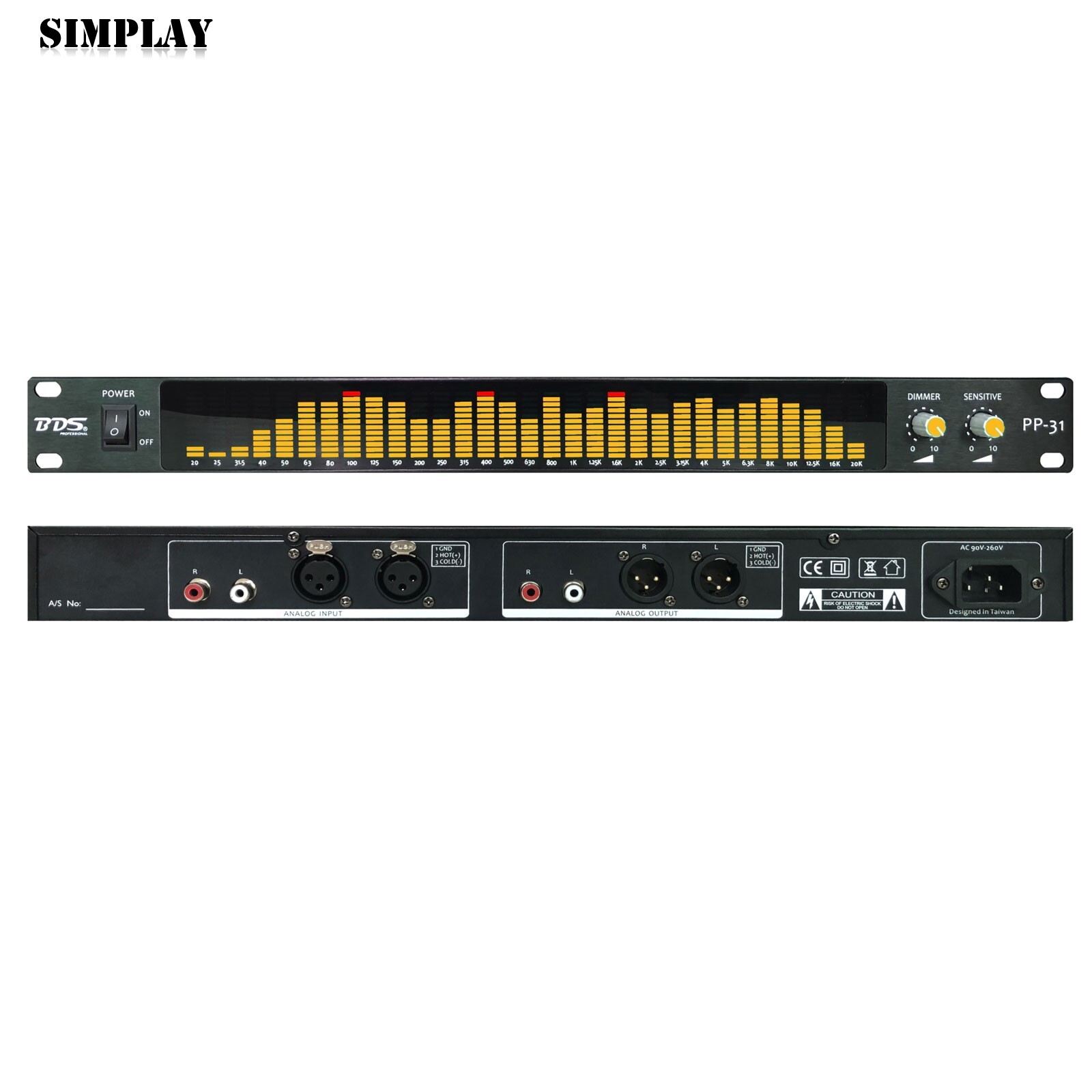 BDS PP-31 Digital Audio Spectrum Analyzer Display 1U Music Spectrum VU Meter
