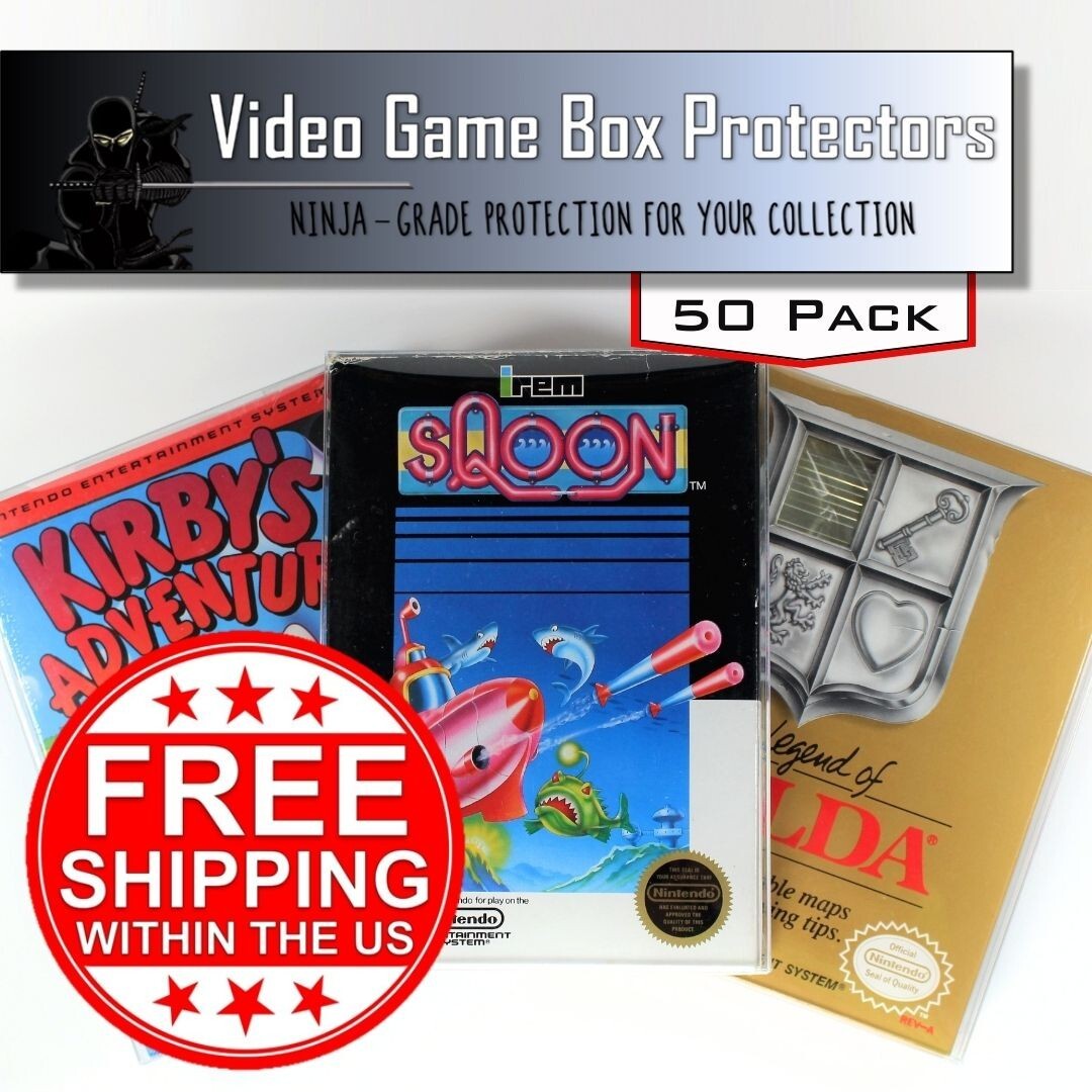 50 Custom NES Box Protectors Clear Plasitc Boxes Case for CIB Complete Sealed