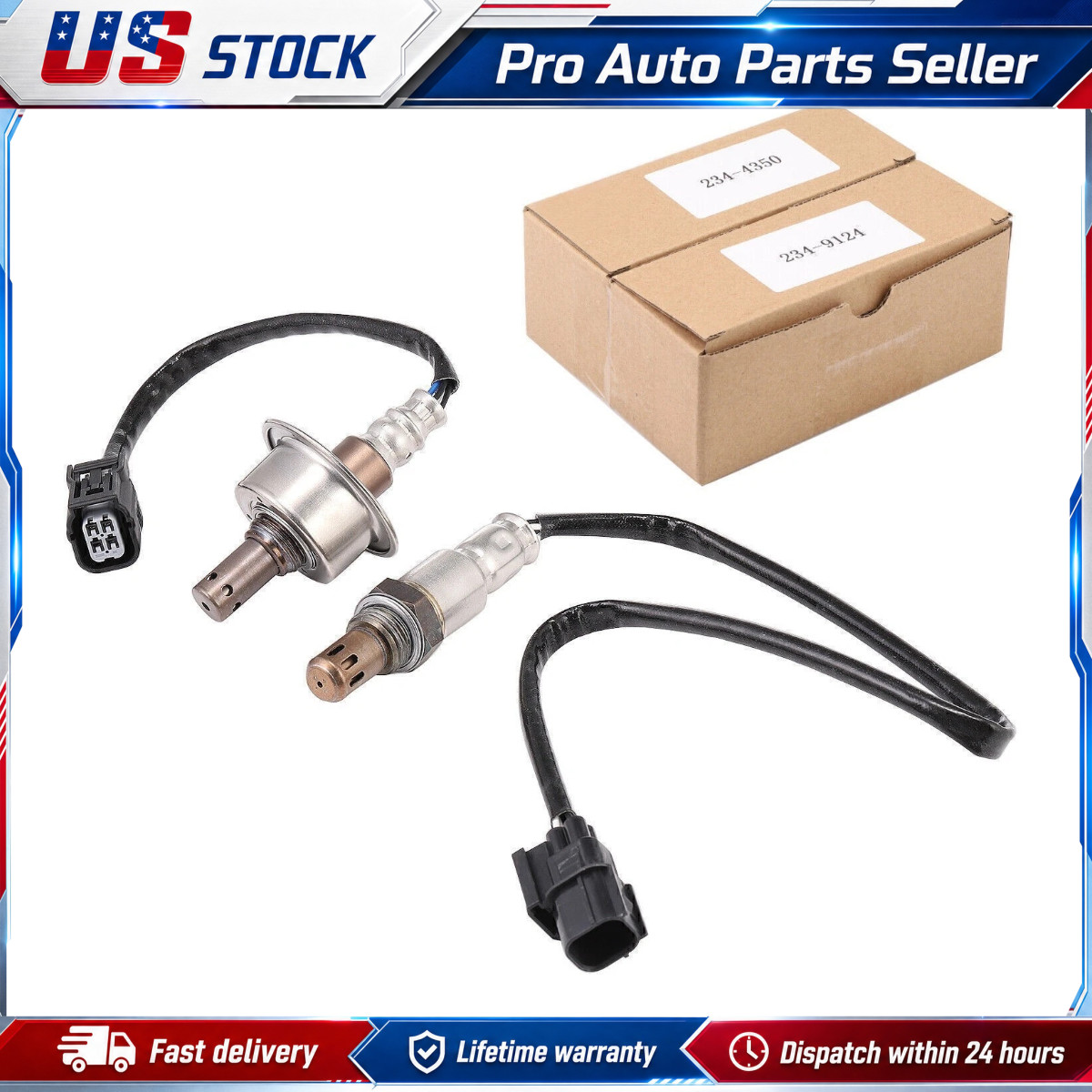 2Pcs Upstream Downstream O2 Oxygen Sensor For 2006-2011 Honda Civic 1.8L L4 Gas