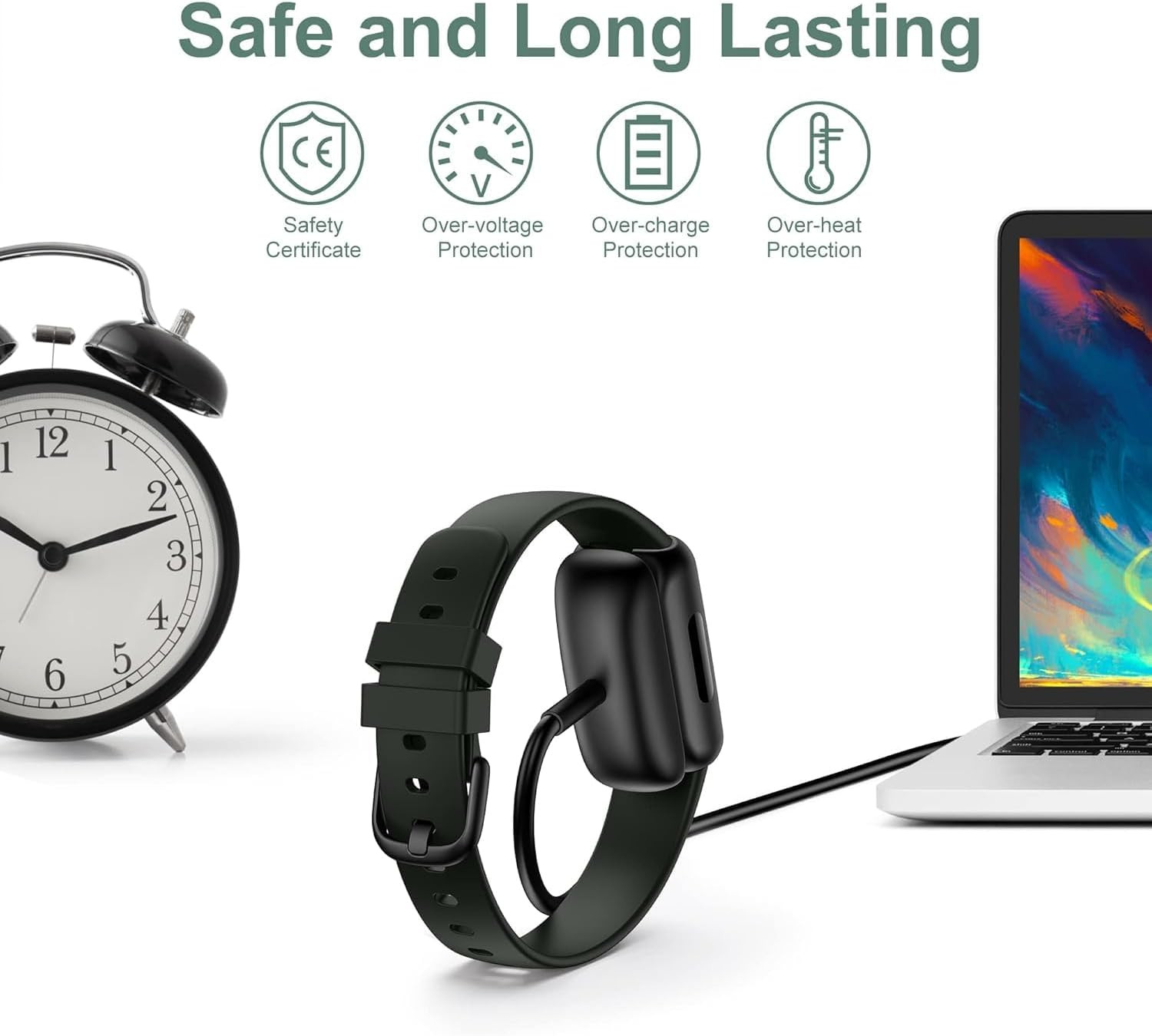 Inspire 3 Wall Plug Charger and Cable Replacement for Fitbit Inspire 3