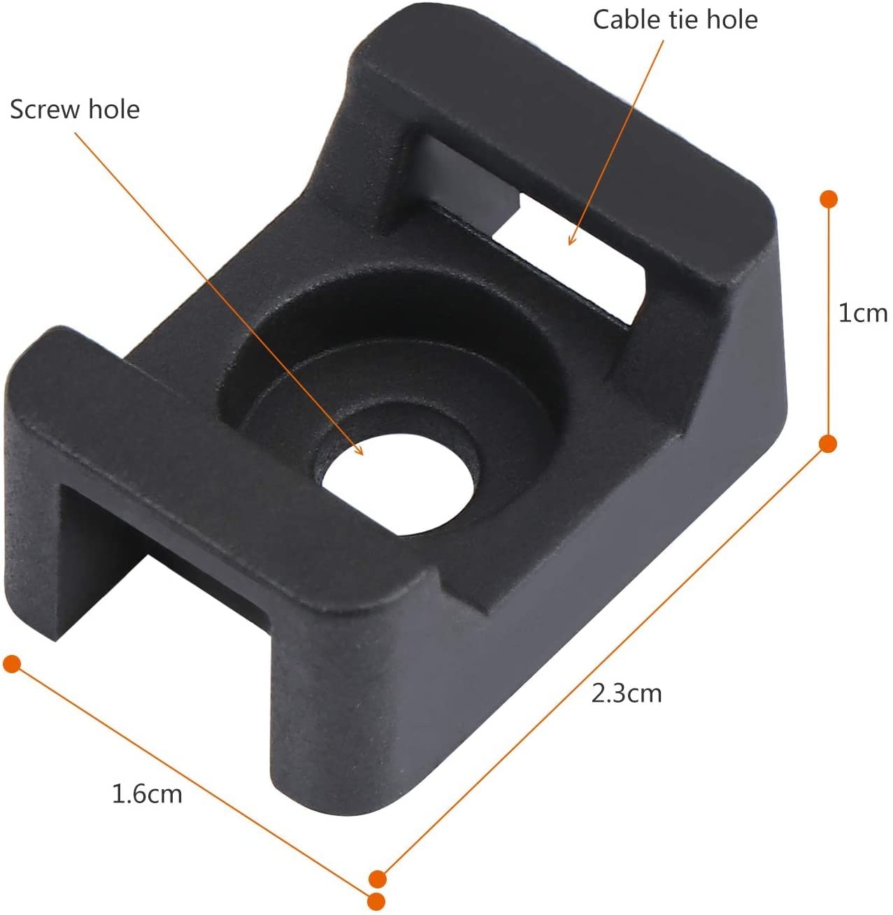 Cable Tie Mounting,100 Pcs Zip Base,5 mm(M5) Screw Hole, Black