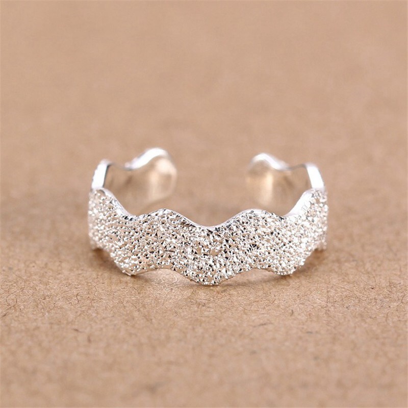 One size 925 Silver Plated Genuine Ring Simplicity Adjustable Fashion