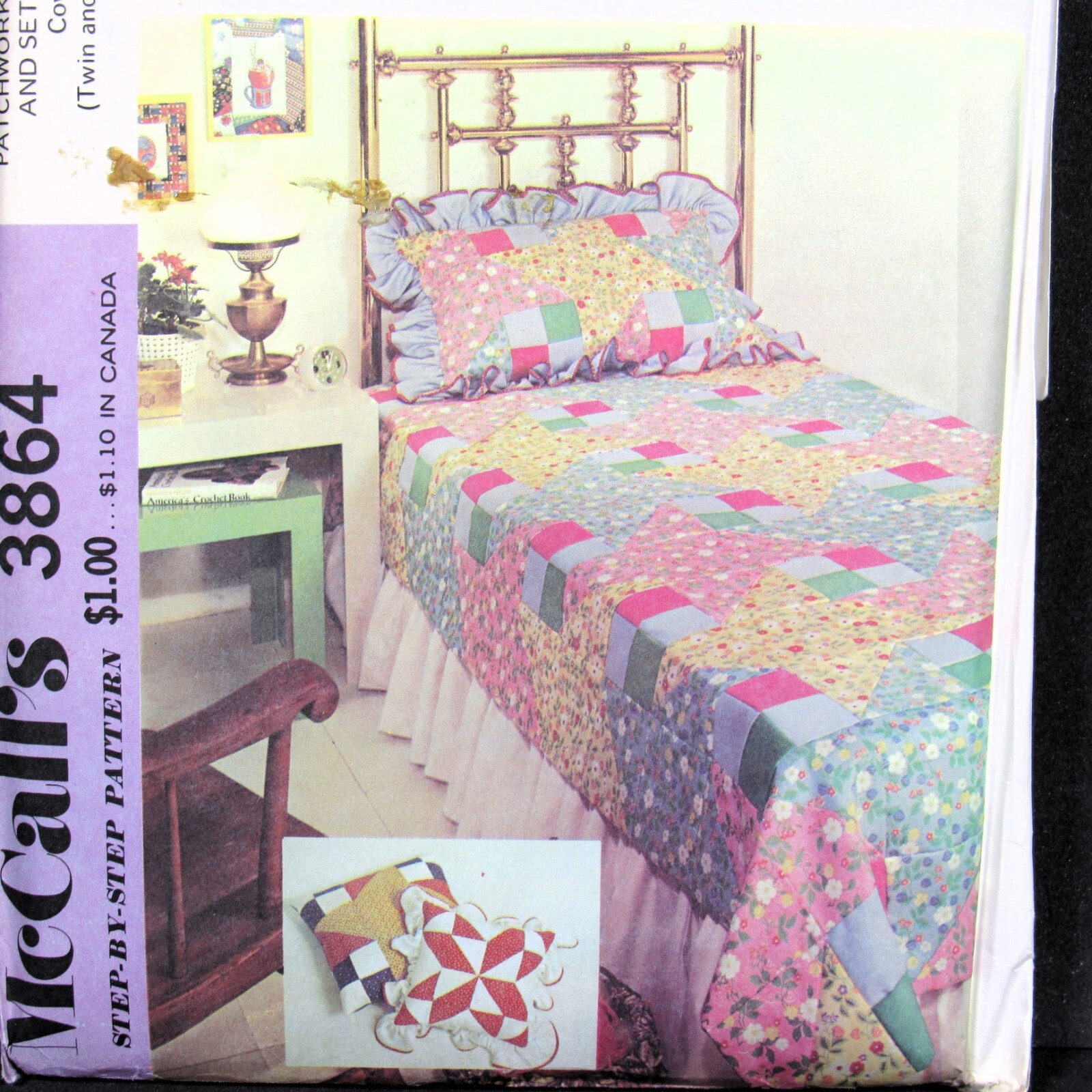 Patchwork Coverlet and Pillows Quilting McCalls 3864 Uncut Pattern