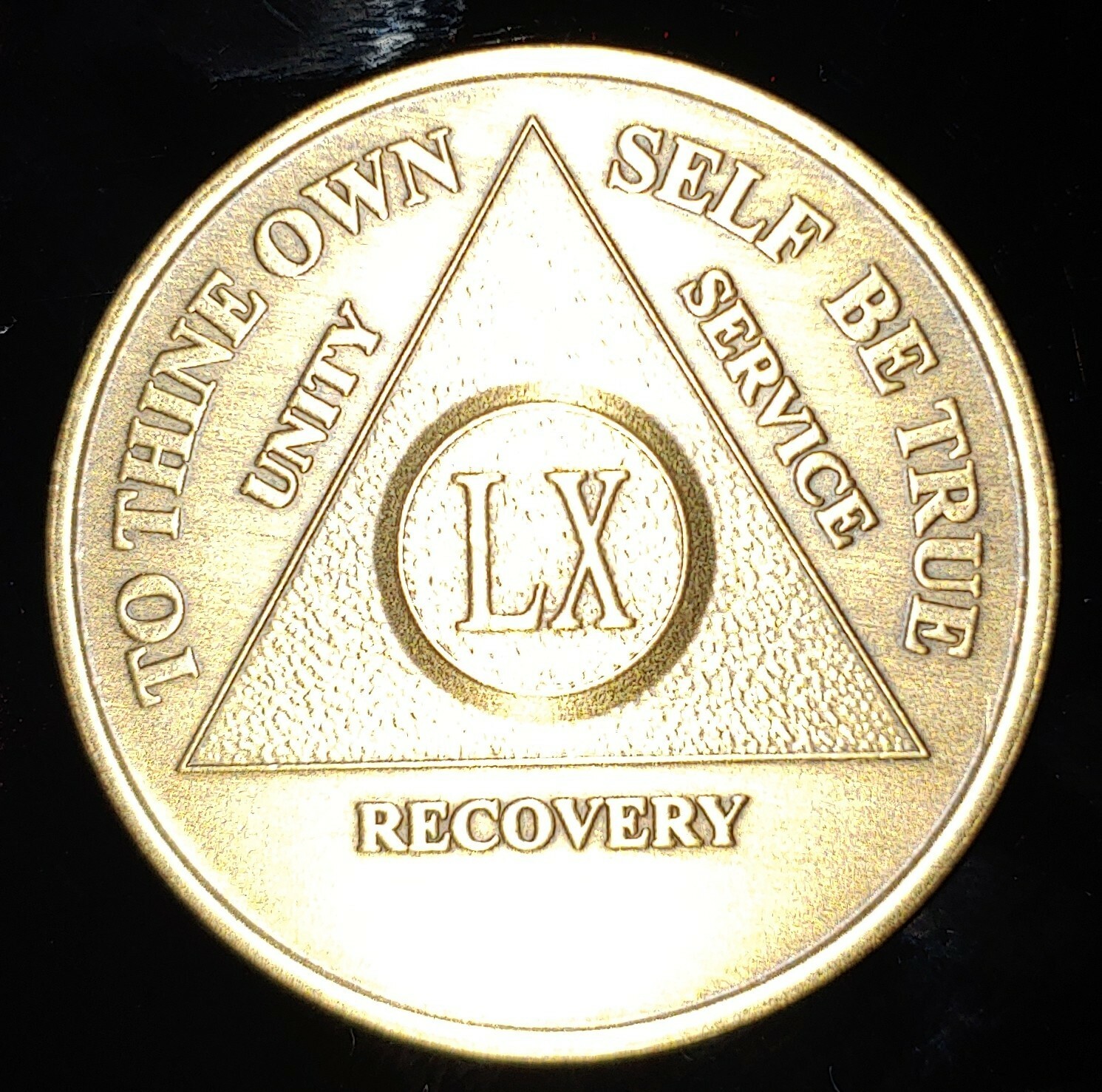 Alcoholics Anonymous AA 60 Year Bronze Medallion Coin Chip Token Sobriety Sober