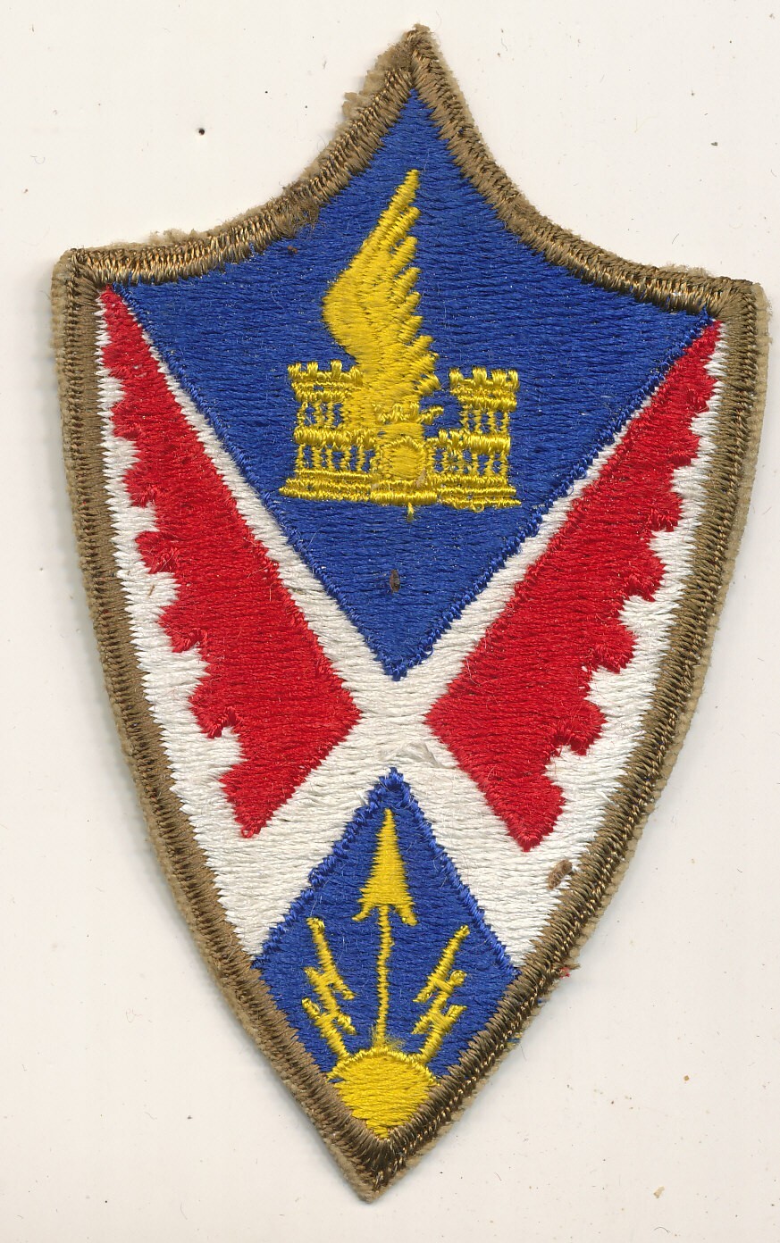 Airfield Engineer patch winged castle on shield US Army WWII era make rare