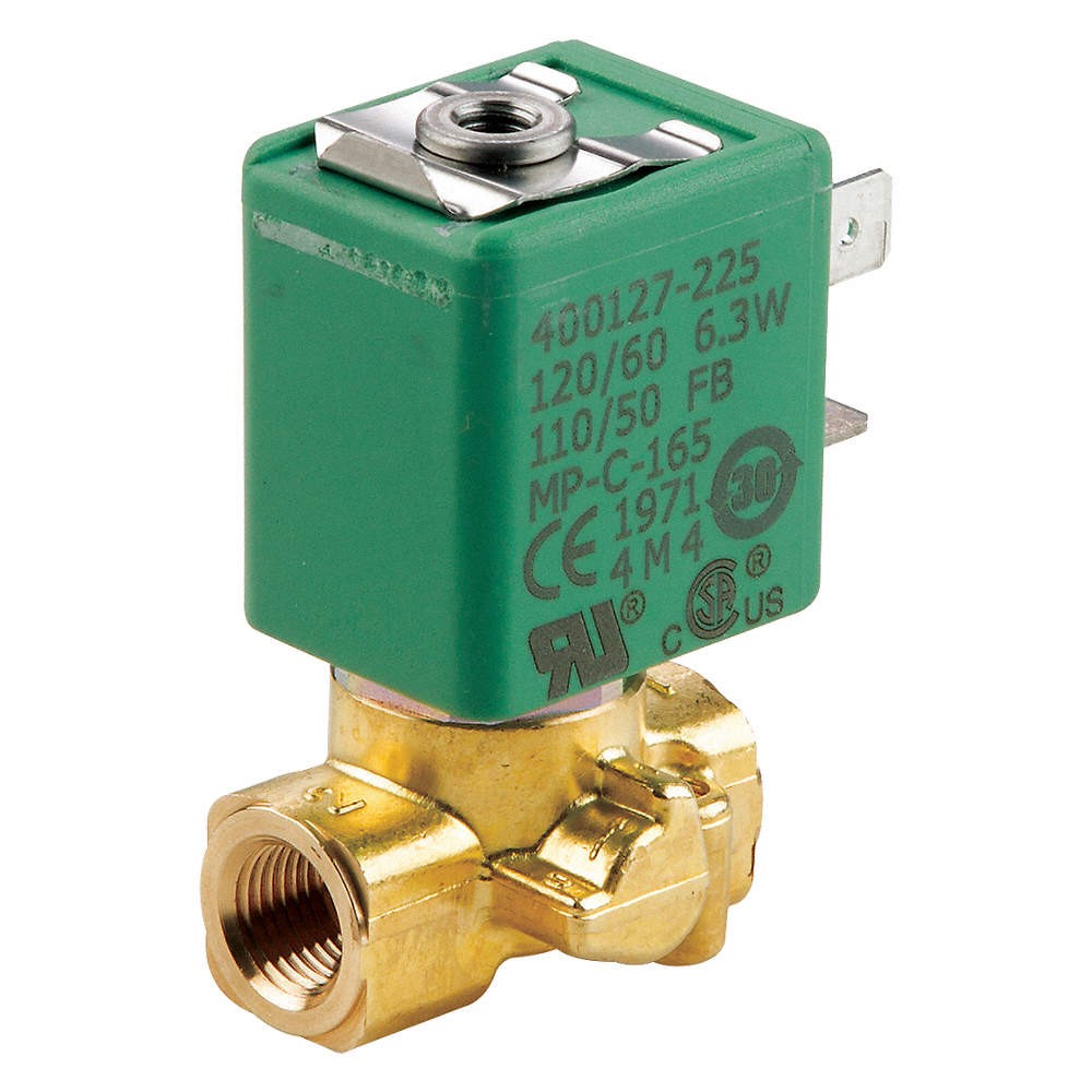 REDHAT SC8356A002V Solenoid Valve,Brass,NC,Air, Inert Gas 44U336