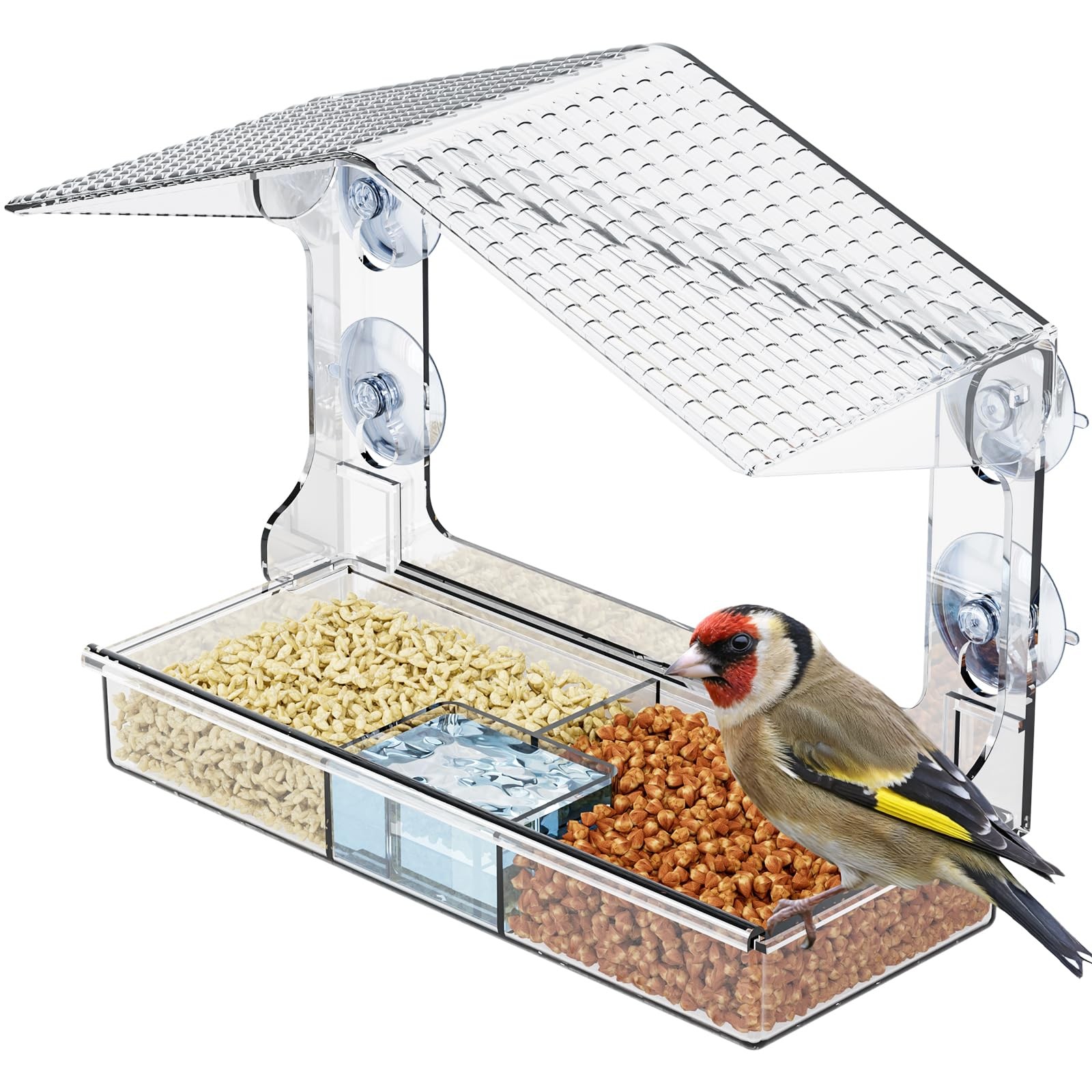Yieach Acrylic Window Bird Feeders with Strong Suction Cups for Clear