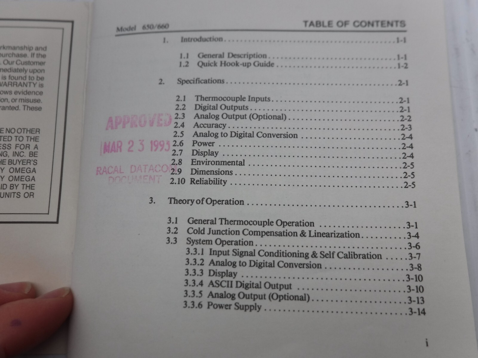 Omega 650/660 Manual