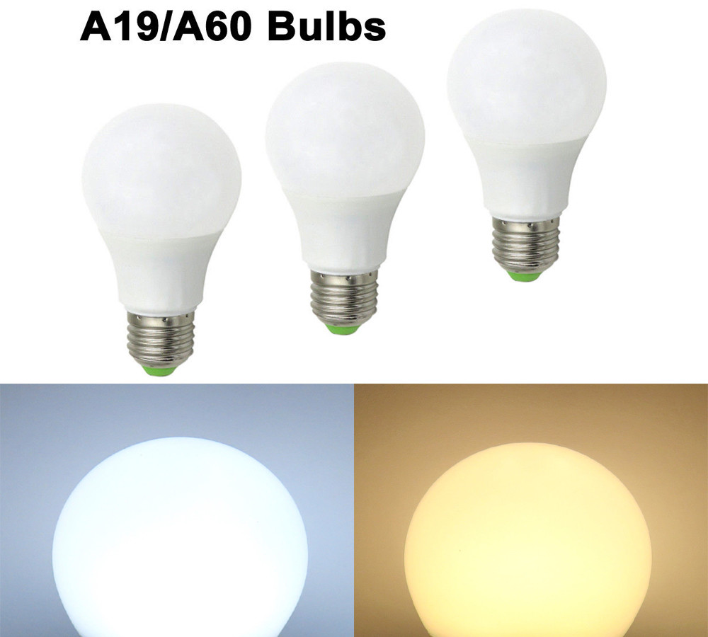 3pcs E26 E27 A19 LED Light Ac12V DC12-24V 5W Globe For RV/Boat/Solar Bulb Lamp H