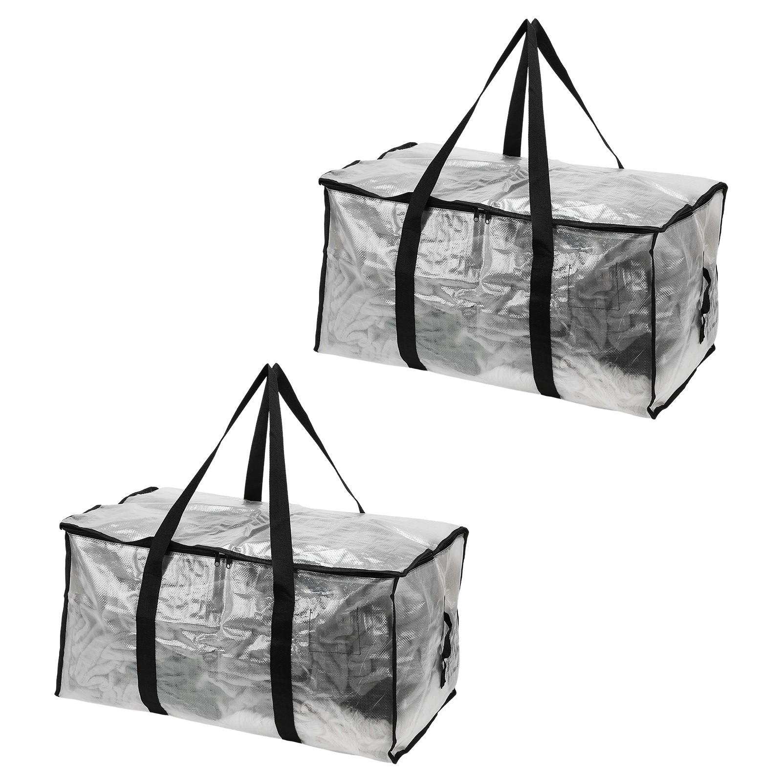 2Pcs Large Moving Bags 27 x 15 x 14" Storage Totes Clear