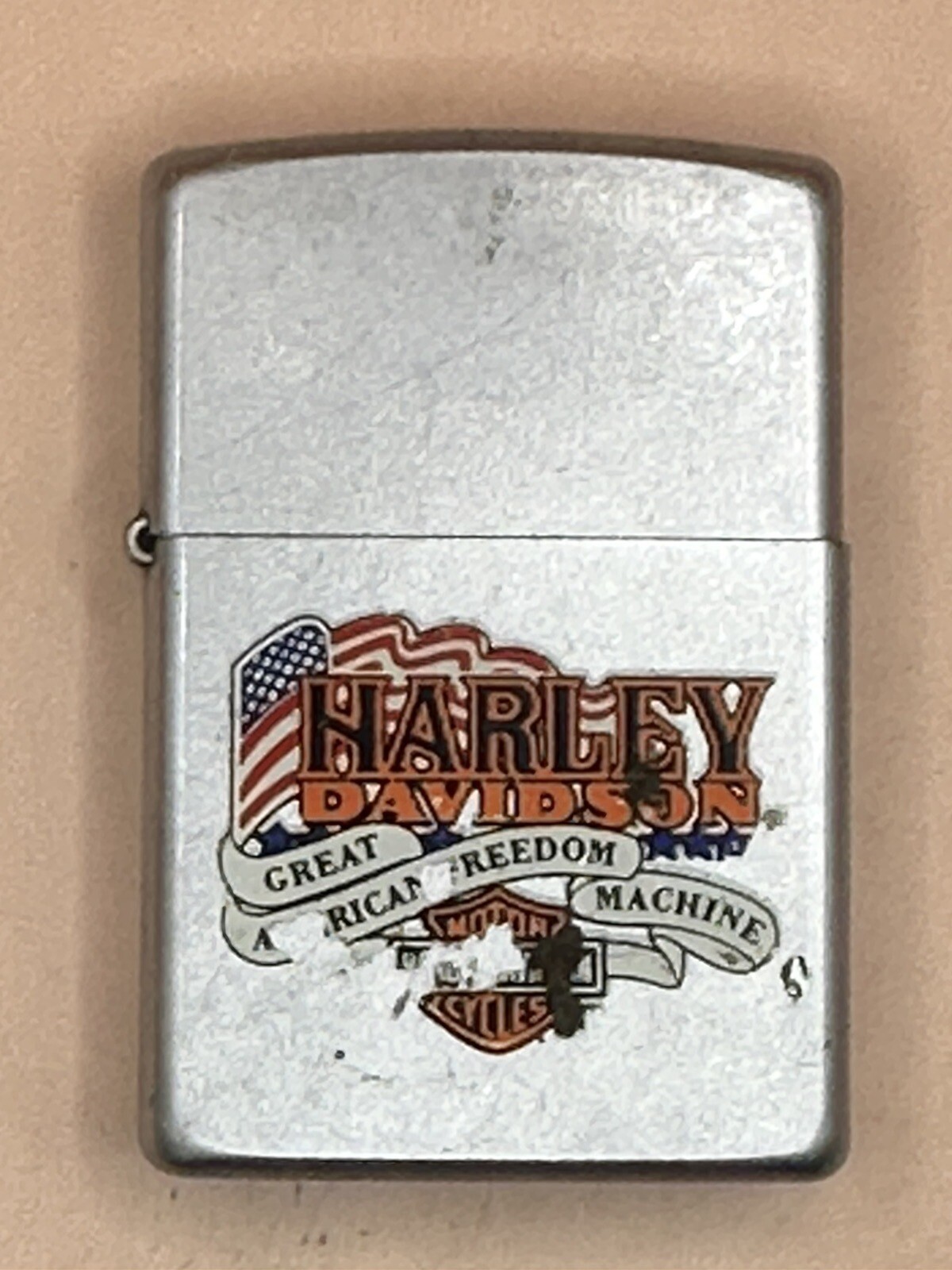 Vintage 2001 Harley Great American Freedom Machine Chrome Zippo Lighter