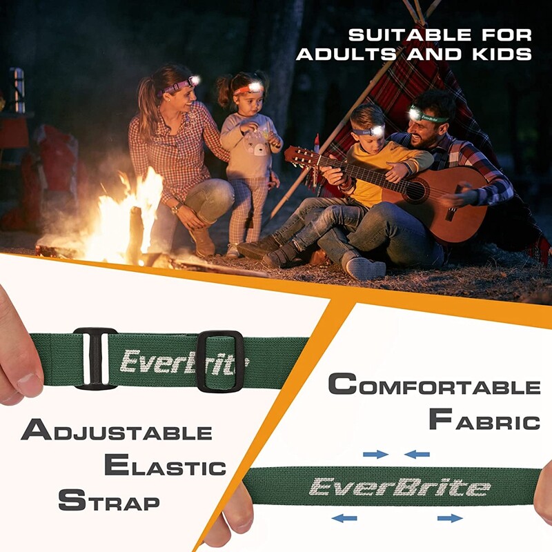 EverBrite Headlamp 5 Pack Kids Headlamp with Red Light & Memory Function 5 Modes