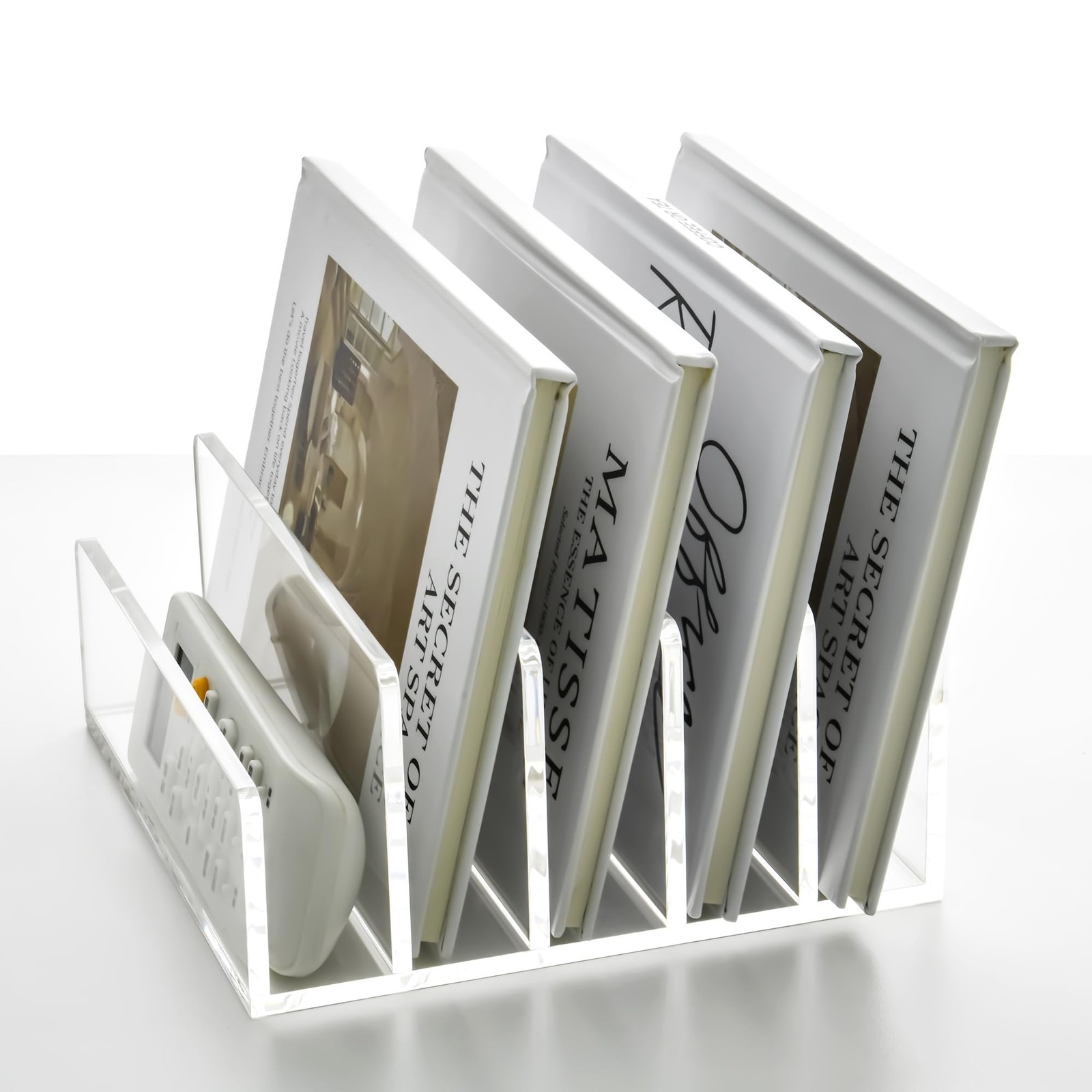 5 Compartments Clear Acrylic Holder – Vertical Letter Sorter & Multifunction ...